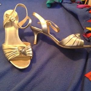 Gold open toe sandals