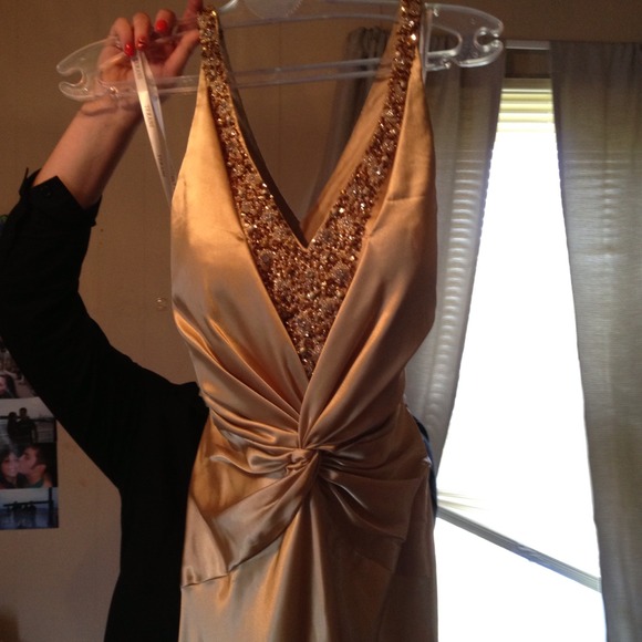 Gold full length terani gown