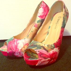 Colorful, floral heels