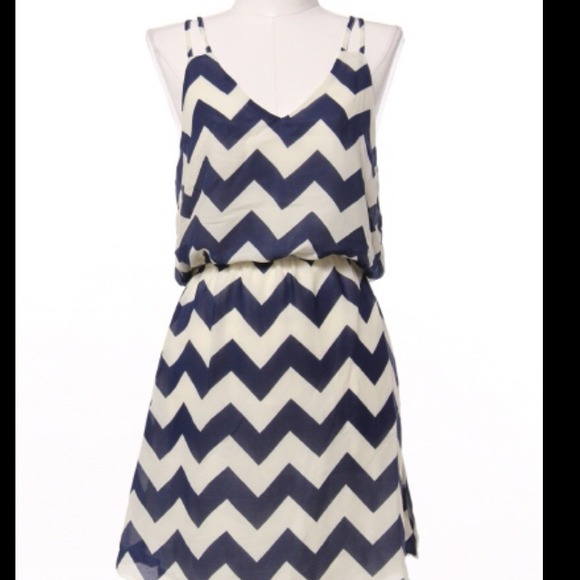 Navy Chevron Dress