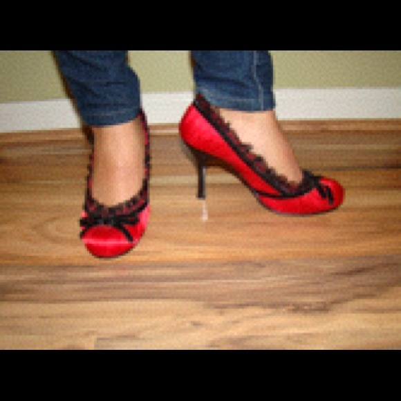 Red and black heels