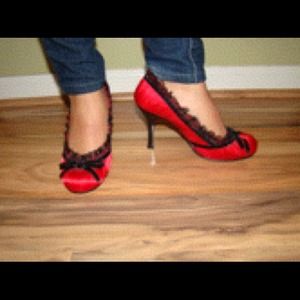 Red and black heels