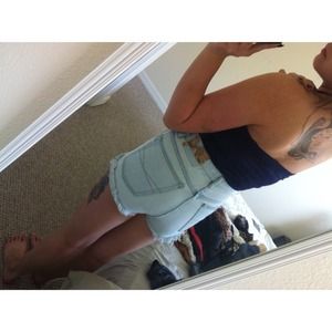 Denim High Waisted Shorts