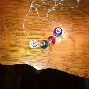 Sterling silver 925  murano glass bead necklace