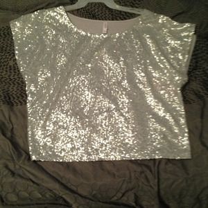 Silver sequin top