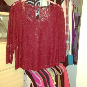 Forever 21 lace 3/4 length top