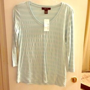 Lightweight 3/4 sleeve baby blue top NWT