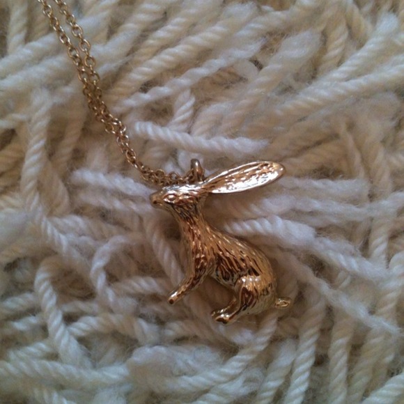 H&M Gold Long Rabbit Necklace