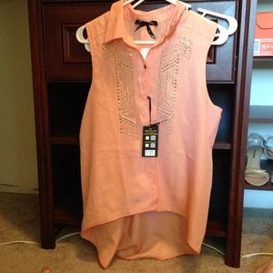 Beaded high low shirt