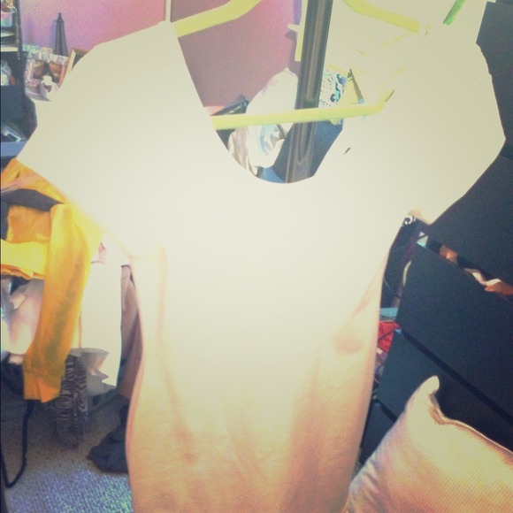 Ivory form fitting short sleeved dress