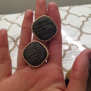 grey and gold earrings