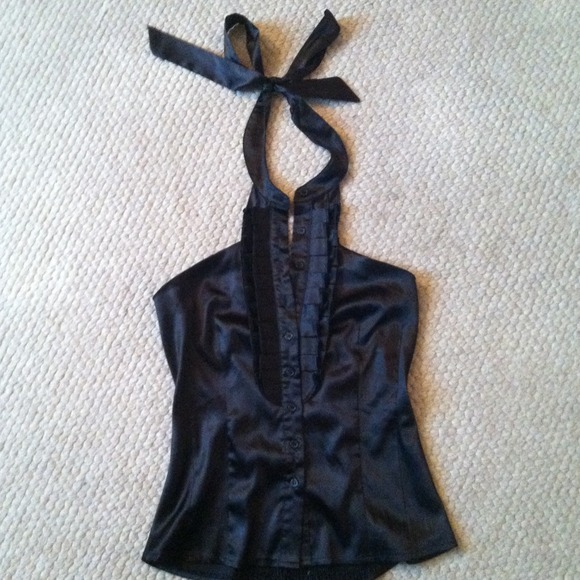 F21 Black Button Up Halter | NWOT - Picture 2 of 4