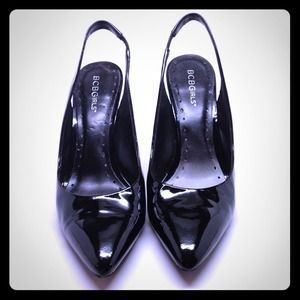 📣REDUCED📣 BCBGirls Black Slingback Patent Heels