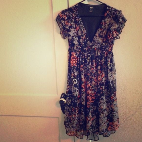 Flowy floral dress.