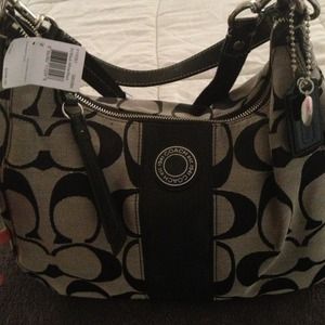 Black and white coach hobo bag