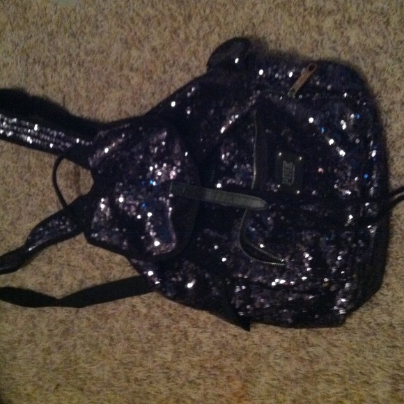 Victorias Secret black sequin backpack
