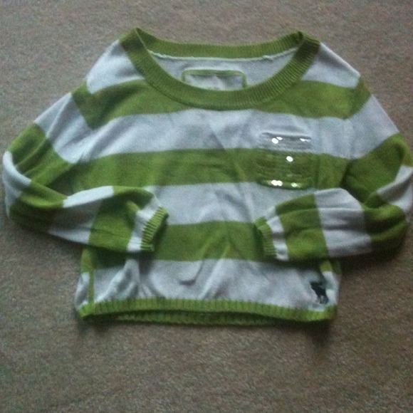 Green and White Sweater