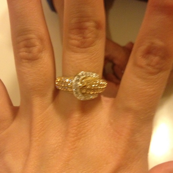 Gorgeous yellow real silver Belt ring - Picture 1 of 3