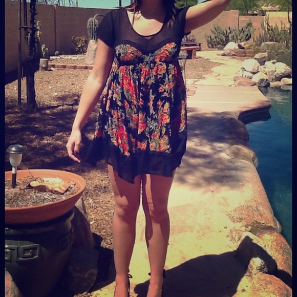 Floral Pattern Shirt Dress