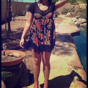 Floral Pattern Shirt Dress