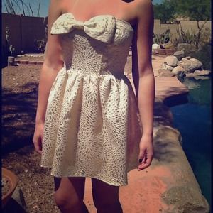 Gold and Cream Short Dress