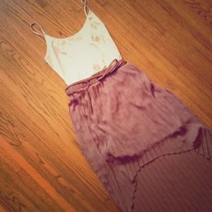 Pretty taupe high low skirt