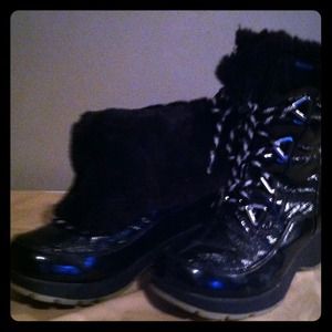 Black Patton Leather Snow/Rain Boots
