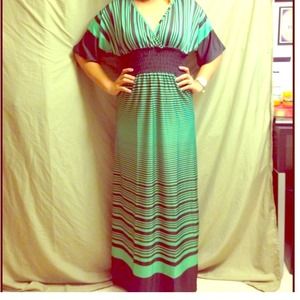 Green maxi dress