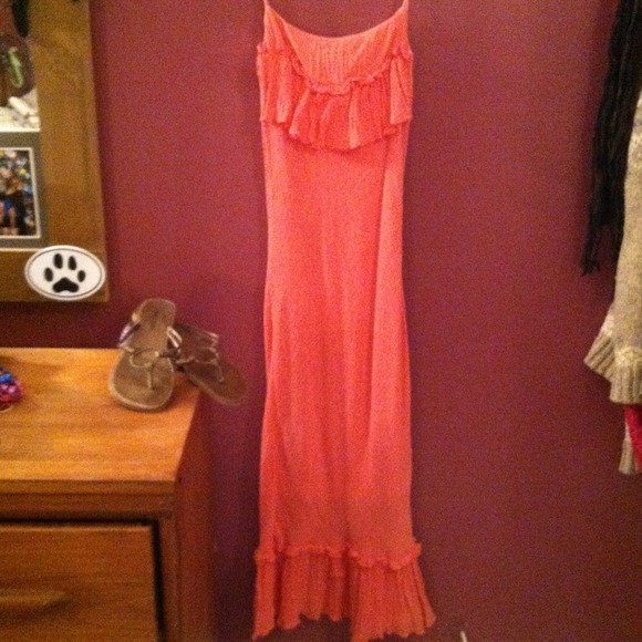 Wetseal Coral Fringey Dress - Picture 2 of 4