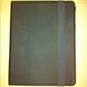 iPad black leather case gently used