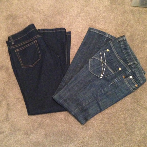 Bundle of two pairs of blue jeans slim fit size M