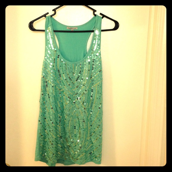 Aqua sequin top