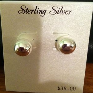 Sterling silver classic ball earrings. Brand new!