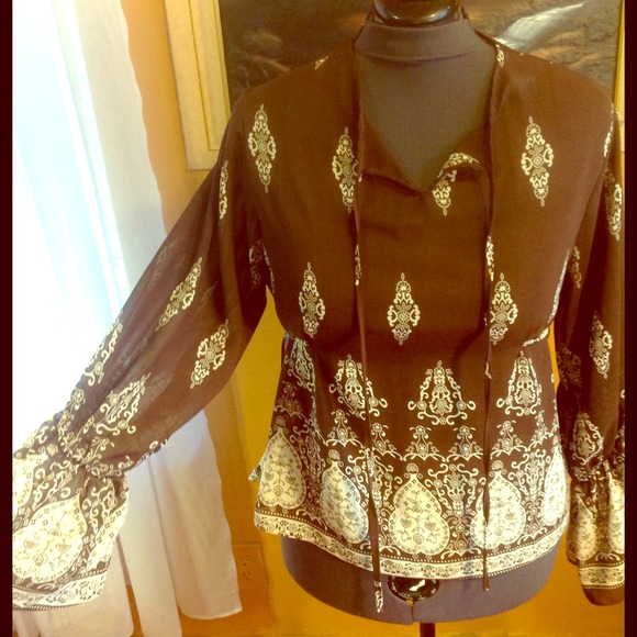 Cute brown bohemian top