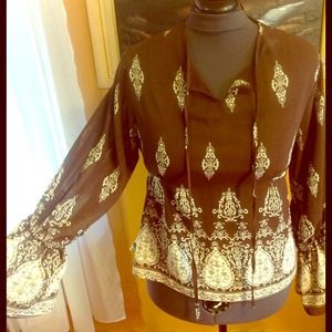 Cute brown bohemian top