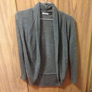 Dark gray open cardigan