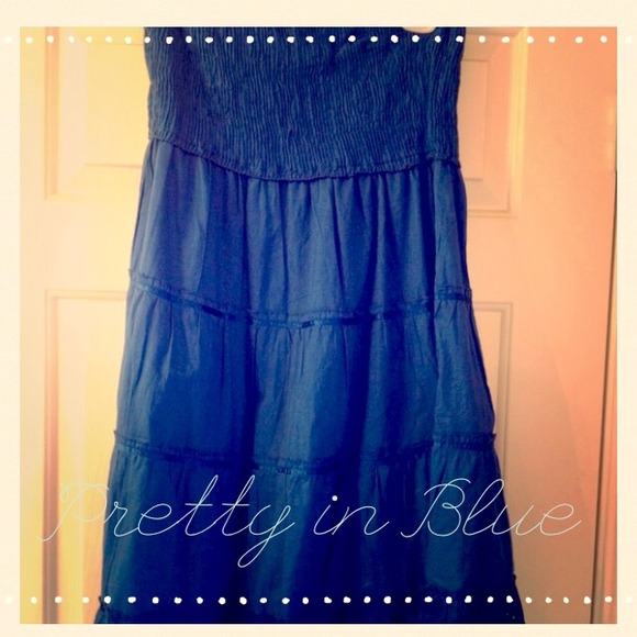 ❌SOLD❌Strapless blue summer dress