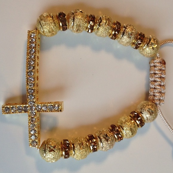 Gold Color Cross Bracelet!