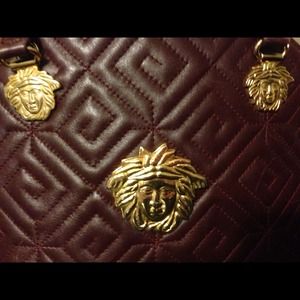 RARE Vintage Versace Medusa Head Maroon Handbag