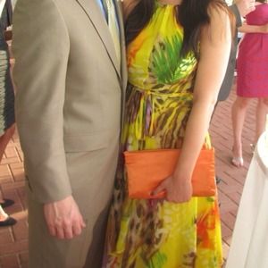 Yellow animal print dress