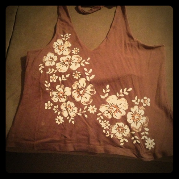 Brown floral halter top