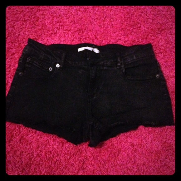 Black with gray distress shorts