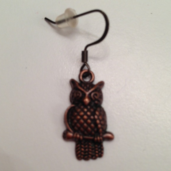 HOLD-Handmade-Owl antiqued bronze earrings