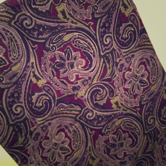 Talbots wool silk purple olive scarf