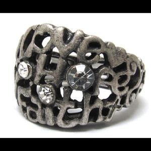 Silver ring LOVE FAITH HOPE