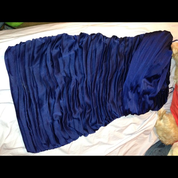 EXPRESS navy blue strapless dress