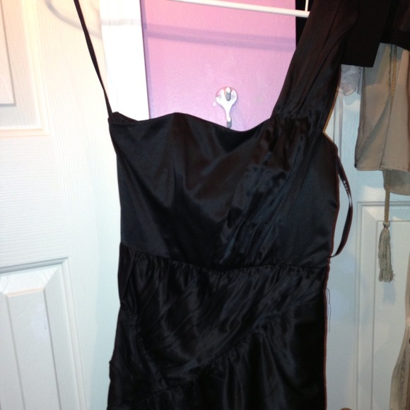 Black one strap cocktail dress