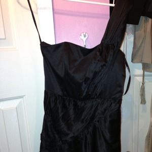 Black one strap cocktail dress