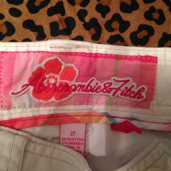 Abercrombie & Fitch white jean shorts