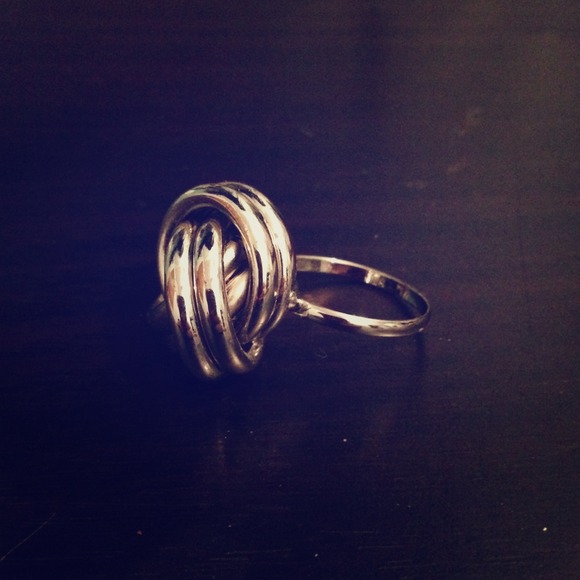 Silver wrapped wire ring